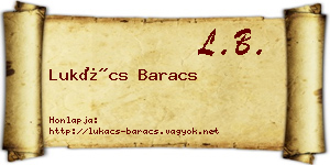 Lukács Baracs névjegykártya